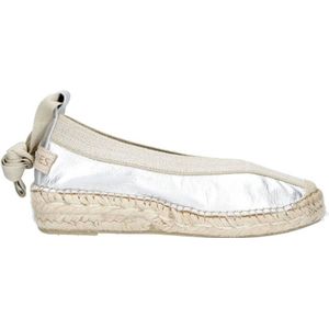 Shabbies Amsterdam - Palma - Espadrille - Metallic Zilver - Leer