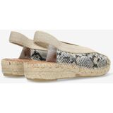 Shabbies Amsterdam Palma Ki Sling - Leren Espadrilles - Slangenprint Beige/Zwart