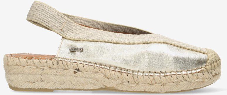 Shabbies Amsterdam - Palma Ki - Espadrille - Metallic Licht Goud - Leer