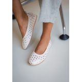 Fred de la Bretoniere - Elodie Stud Ballerina Leather - Beige - Ballerina