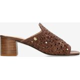 Fred de la Bretoniere Women Elicia Mule Slipper Woven Leather Cognac-Schoenmaat 37