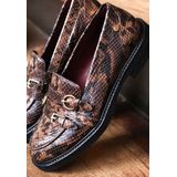 Fred de la Bretoniere - Paris Grive - Leren Loafers - Bruin - Slangenprint