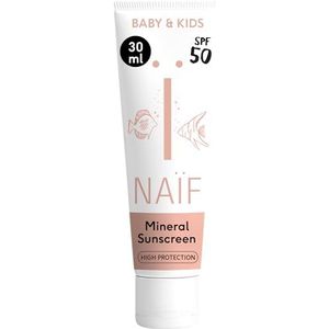 Naïf Zonnebrand Crème SPF50 - 30ML - Baby & Kids - Met Natuurlijke Ingrediënten