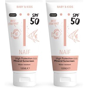 Naïf - Zonnebrandcrème Voordeelset - Baby's & Kinderen - SPF50 - met Natuurlijke Ingrediënten - 2x100ml