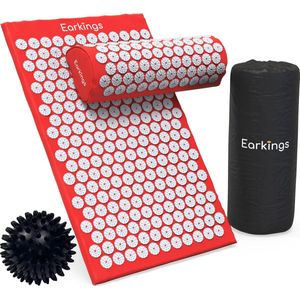 Shakti Mat - Acupressuur Mat - Rood - Met Massagebal en Draagtas