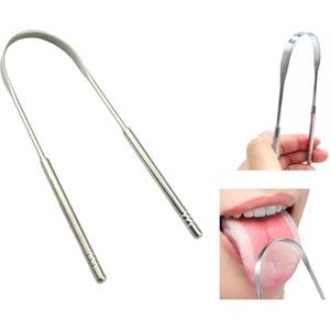 PD ® - Tongreiniger - Tongschraper - Zilverkleurig - Hygiënisch - Antibacterieel - Metaal