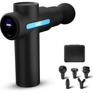 Sanbo - Mini Gen 2 - Massageapparaat - Zwart - Met 5 Opzetstukken en 6 Standen