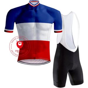 Retro Wielertenue Franse Kampioenstrui Tricolore - REDTED
