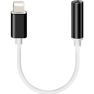 Xtabarya 8 pin naar Jack Adapter oortjes (3.5mm) female kabel Geschikt Voor Iphone - 12 cm - Zwart
