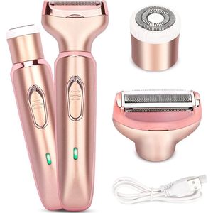 2 In 1 Vrouwen Epilator Scheerapparaat Ontharing Pijnloos Gezicht Scheerapparaat Bikini Schaamhaar Trimmer Thuisgebruik Machine