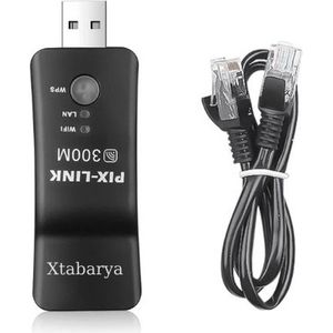 Universele - Draadloze Tv Netwerk Wifi Adapter - Zwart - ABS - 300Mbps