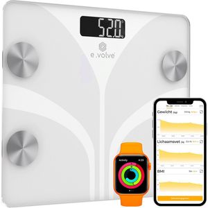 e.volve - Weegschaal - Digitaal - Wit - Slimme Weegschaal met Lichaamsanalyse