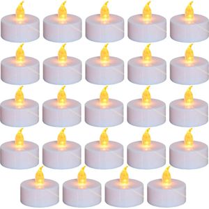 Anziner 24-pack vlamloze LED theelichtjes Kaarsen Warm Wit Gaan 200 uur voor Halloween, Kerstmis, Bruiloften en Huisdecoratie