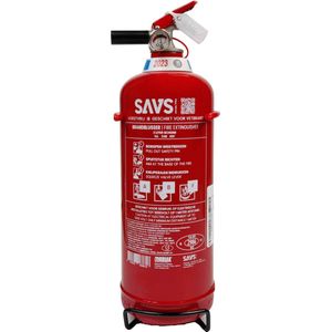 SAVS® Brandblusser Vetblusser schuim 2 liter -5A 34B 40F - Vorstvrij - Met montagebeugel - Schuimblusser - 2L