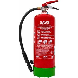 SAVS® Brandblusser Vetblusser schuim 6 liter - 27A 144B 25F - Fluor en PFAS vrij - Met montagebeugel - Schuimblusser - 6L