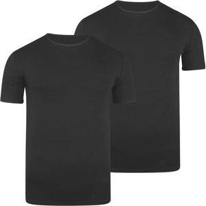 BOXR Underwear - Bamboe T-Shirt Heren - Ronde Hals - Zwart - S - Zijdezacht - Thermo Control- Ondershirt Heren - 2-Pack
