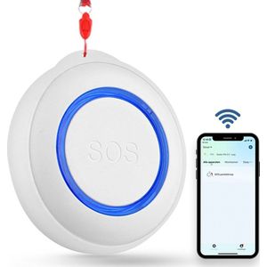 Gologi Slim persoonlijk alarm - Paniekknop - Senioren alarm - Draadloze alarmknop - Noodknop - Ouderen - WIFI - Melding op afstand via app