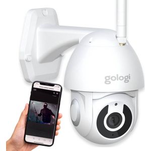 Gologi Superior Beveiligingscamera Buiten – 3K HD 5MP - Buiten Camera Met Nachtzicht – Buitencamera - Bewakingscamera voor Buiten- Met WiFi en APP - Incl. 32GB SD - Wit