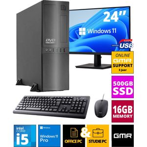 Intel Compleet PC SET | Intel Core i5 | 16 GB RAM | 500 GB SSD | Windows 11 Pro