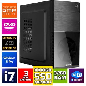 Intel - Desktop PC - Core i7 - 32GB RAM - 1000GB NVMe M.2 SSD - Windows 11 Pro