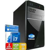 GMR - Intel i7 - Business Office Multimedia-computer - 32 GB RAM - 1000 GB SSD - Windows 11 Professional 64 bit