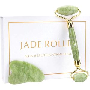 Gua Sha - Jade Roller - Gezichtsmassage - Gezichtsroller - Face Roller - 100% Natuurlijk