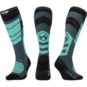 MowMow Skisokken - Zilverionen - Antibacterieel - Heren - Dames - Maat 39-42 - Groen