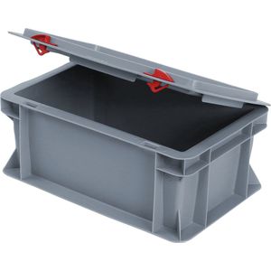 Alpac Stapelbak met deksel - Opbergbak - 300 x 200 x 135 mm - 5L - Grijs