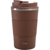 FLASKE Koffiebeker Coffee Cup - Chocolate - 380ml - RVS Koffiebeker to Go van 380ML
