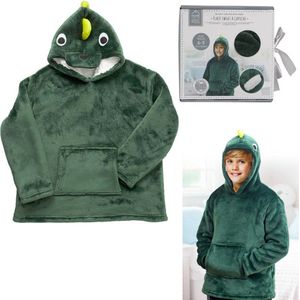 Snuggie - Kids - Hoodie Deken Blanket - Dinosaurus - Fleece Deken - Plaid Met Mouwen