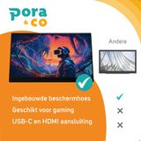 Pora&Co - IPS Portable Game Monitor - Beeldscherm - 18.5 Inch - Full HD - Draagbare Monitor