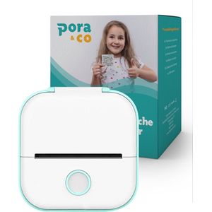 Pora&Co - Mini Fotoprinter Voor Smartphone - Incl. App & 1 Rol Fotopapier - Pocket printer - Mobiele fotoprinter - Mini printer - Sticker printer - Draadloos - Groen