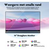 Pora&Co - IPS Portable Game Monitor - Beeldscherm - 14 Inch - HDMI & USB-C - Full HD