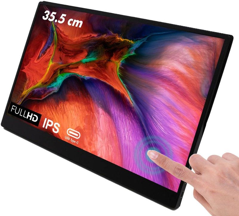 Pora&Co - IPS Portable Game Monitor - Beeldscherm - 14 Inch - HDMI & USB-C - Full HD