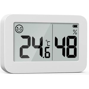 Wonix® Thermometer Binnen Digitaal - Hygrometer Binnen - Weerstation - Inclusief Batterij - Vernieuwen Elke 10 seconden - Wit