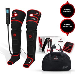 Venom Sports Air Pro Recovery – Beenmassage & Voetmassage Apparaat – Verstelbare Breedte met Klittenband - Recovery Boots – Massageapparaat voor Bloedcirculatie – 3 massage standen – Warmteband – Vermoeide benen - Rood