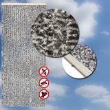 Wicotex - Vliegengordijn - Chenille - Deurgordijn - Kattenstaart Zwart mix - Afmeting 90x220cm