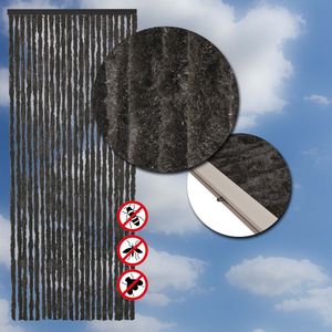 Wicotex - Vliegengordijn - Chenille - Zwart - 90x220 cm