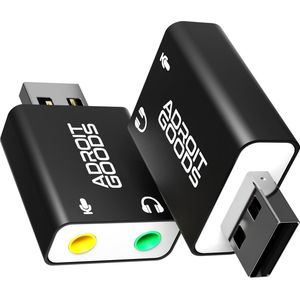 AdroitGoods Externe USB (3D) Geluidskaart Adapter - Sound Card - Usb 5.1 - Zwart