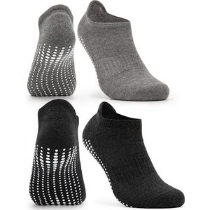 Malinsi® Sokken Antislip 2-Pack - 2 Paar Laag - maat 36-41 - Yoga Enkelsokken - Huissokken Dames en Heren anti slip