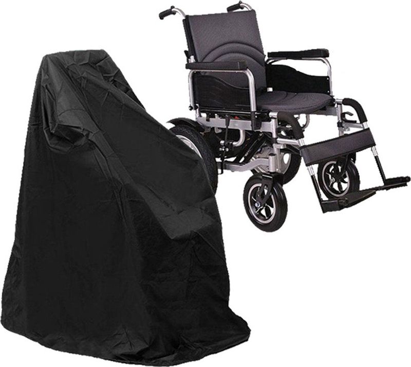 Rolstoel Beschermhoes - Zwart - Universeel - Afdekhoes voor Rolstoel - 130 x 114 x 76 cm - Regenhoes - Waterdicht