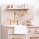 Petite Amélie - Speelkeuken - Hout - Zacht Roze - Incl. 7 Keukenaccessoires