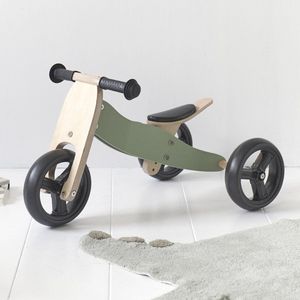 Loopfiets - Houten - Groen - 4 in 1 Loopfiets - Stimuleert Motoriek & Balans