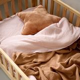 Petite Amélie - Mousseline Dekbedovertrek - Roze - 120x150 cm - Met Kussensloop 50x60 cm - Duurzaam 100% GOTS Katoen