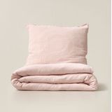 Petite Amélie - Mousseline Dekbedovertrek - Roze - 120x150 cm - Met Kussensloop 50x60 cm - Duurzaam 100% GOTS Katoen