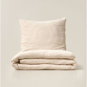Petite Amélie - Mousseline - Dekbedovertrek - Beige - 140x200 cm met Kussensloop 60x70 cm