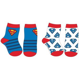 Duo pack baby sokjes Superman wit/blauw maat 80/86