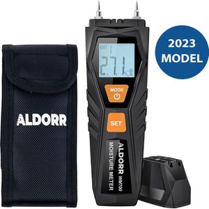 ALDORR Tools - Vochtmeter - Hygrometer - Vochtigheidsmeter voor hout/wanden/bouwmateriaal - Inclusief 2x AAA batterijen - LCD Display