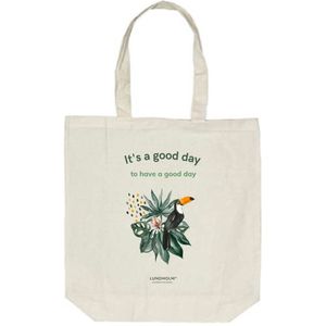 Lundholm tote bag katoen cotton - Scandinavisch design - katoenen tas naturel shopper ecru it's a good day to have a good day - 100% cotton - zeer sterk | Lundholm Nora collectie