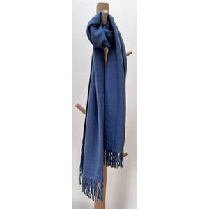 Lundholm Sjaal heren winter xl - hoogwaardige kwaliteit met kasjmier - cashmere sjaal blauw royal blue - mannen cadeautjes tip | Scandinavisch design - Reykjavik serie